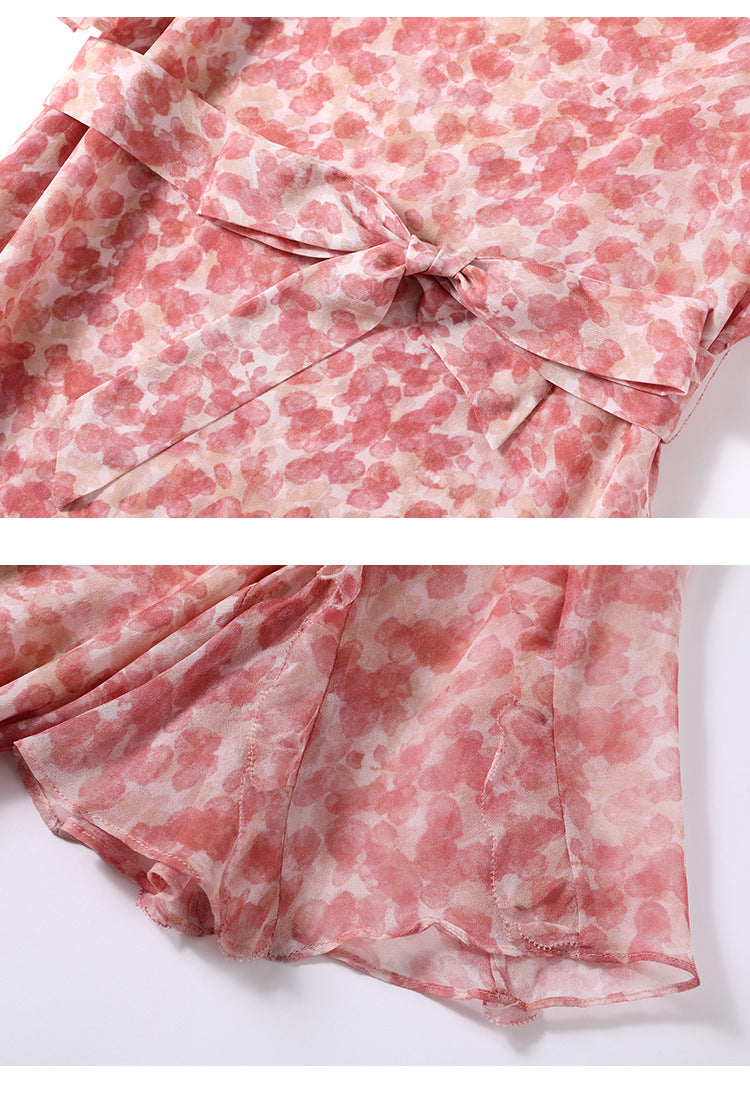 Loose-Fit Round-Neck Floral-Print Dress