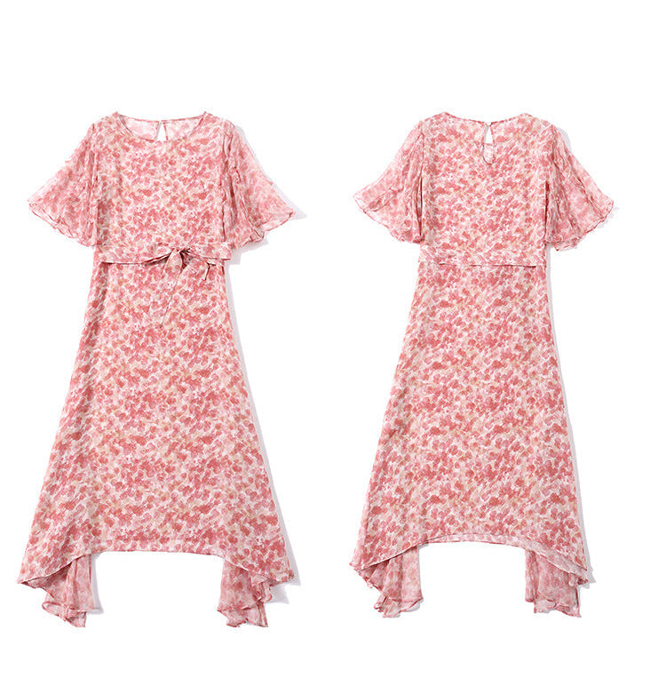 Loose-Fit Round-Neck Floral-Print Dress